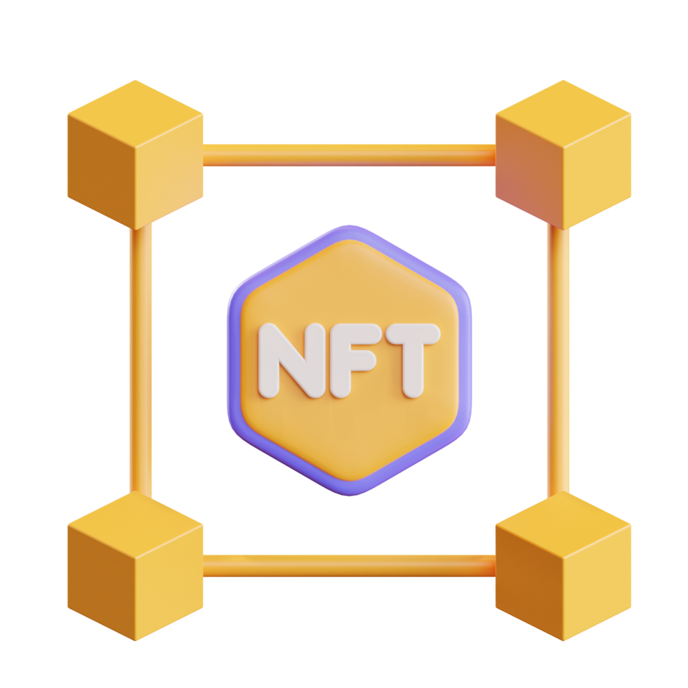 Nft Blockchain 3d Illustration png