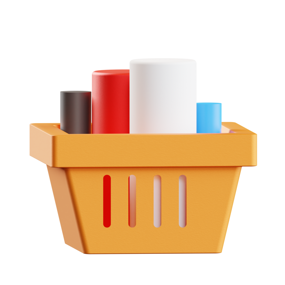 Shopping Basket 3d Illustration png