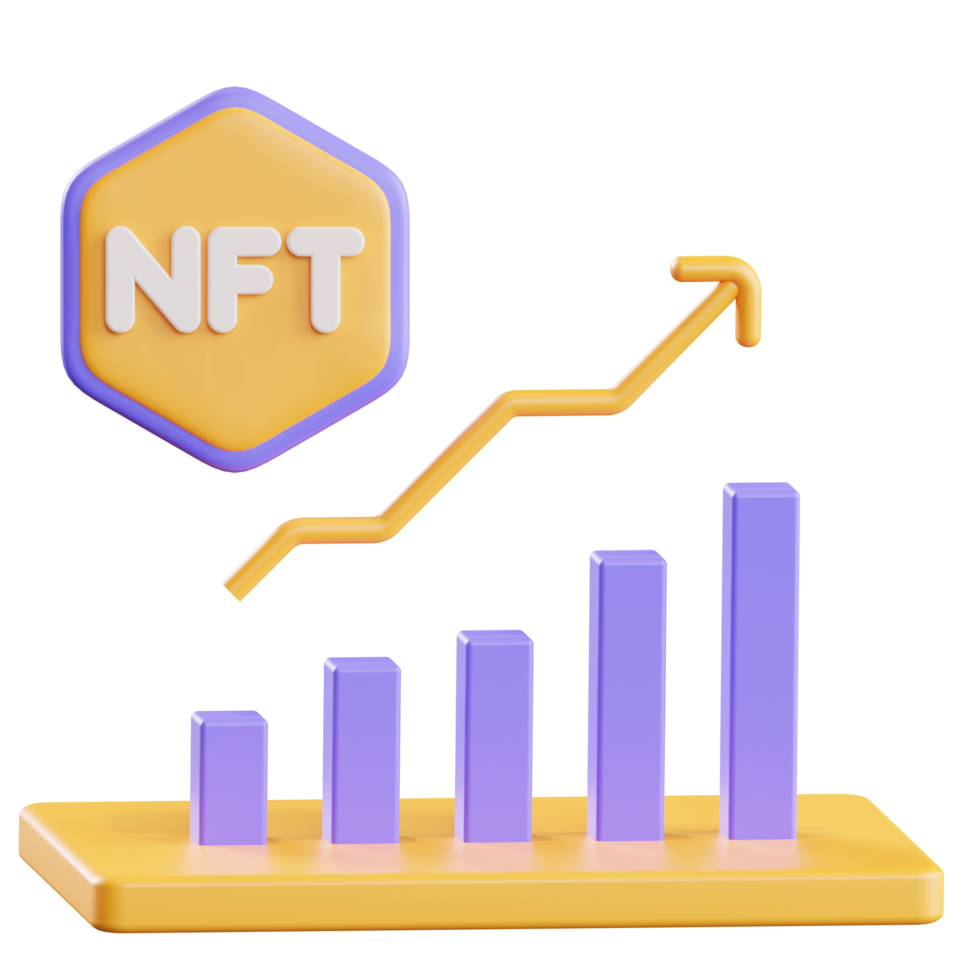 Nft Value Up 3d Illustration png