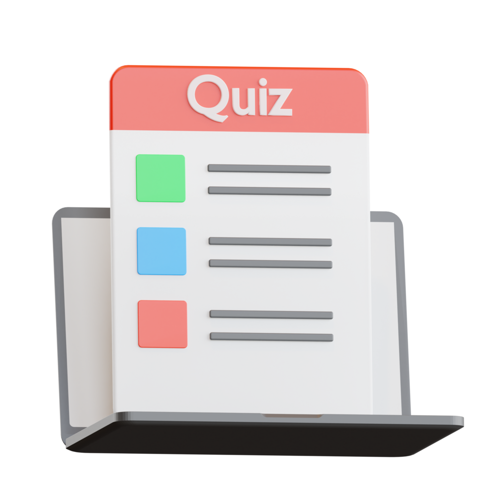 Online Exam 3d Illustration png