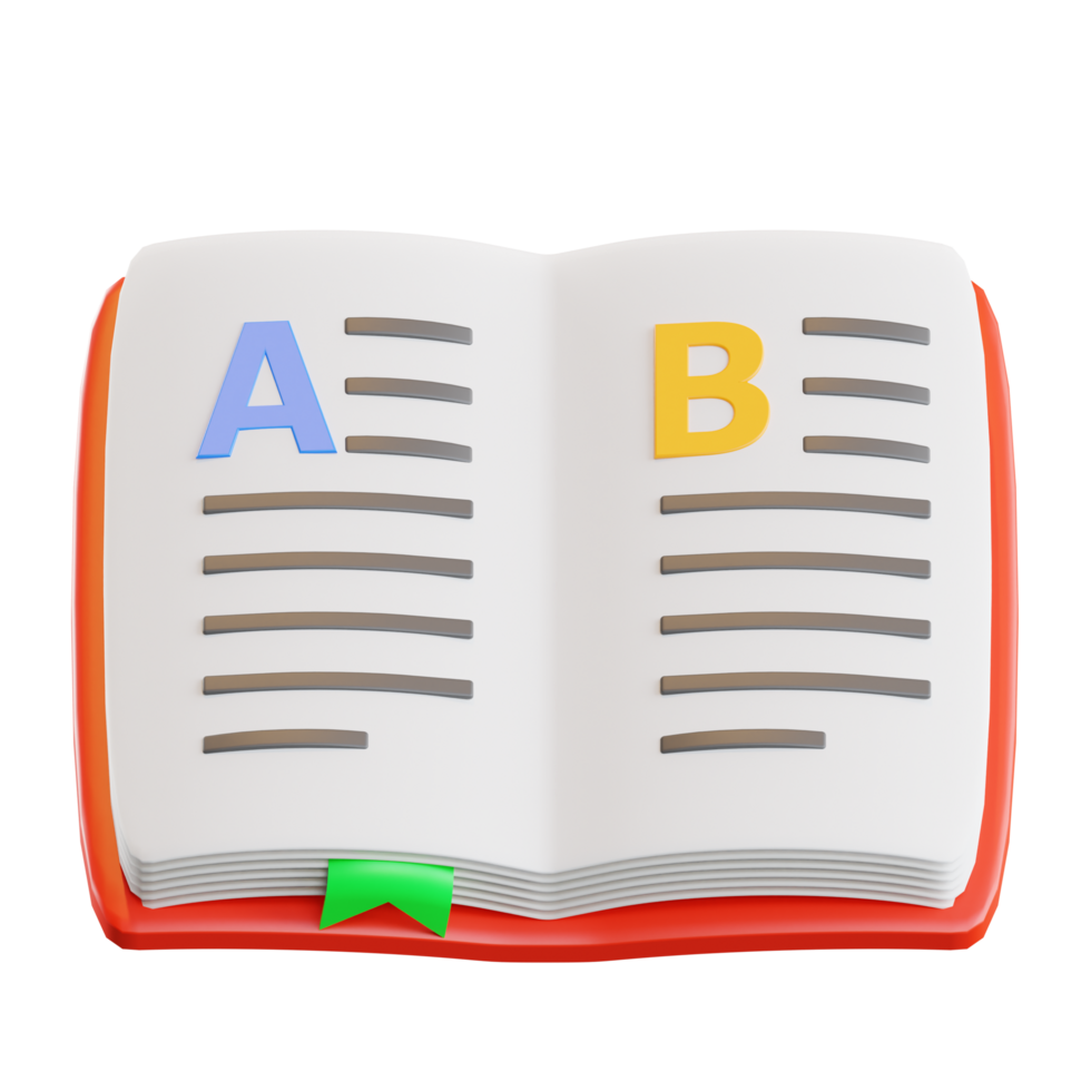 English Book 3d Illustration png