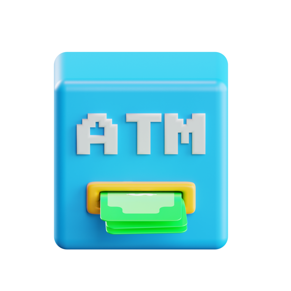 illustration 3d de distributeur automatique de billets png