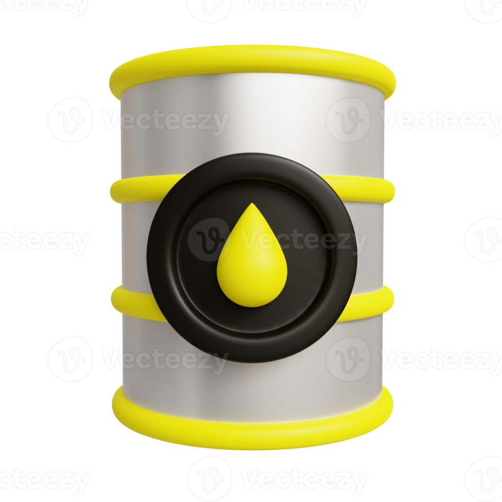 3D Oil Barrel Illustration png