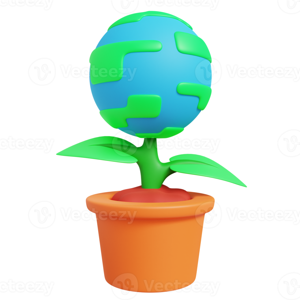 3D World Ecology Illustration png