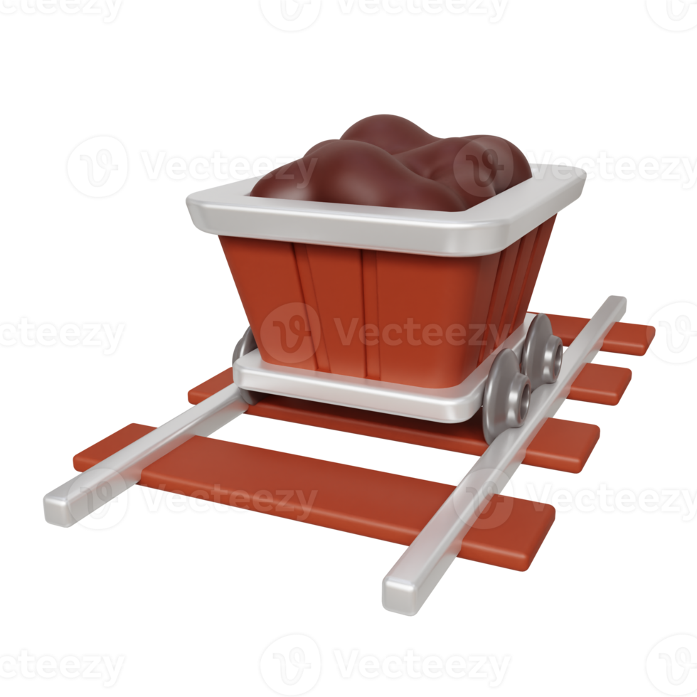 3d steenkool wagon trein illustratie png