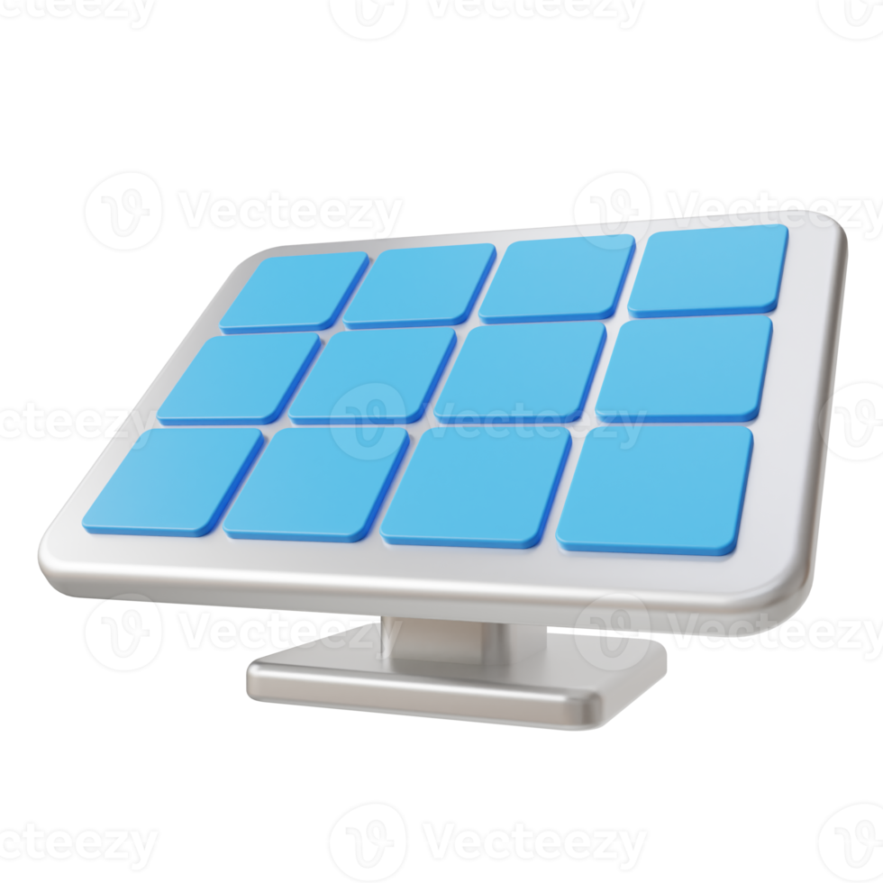 ilustração de energia alternativa do painel solar 3D png