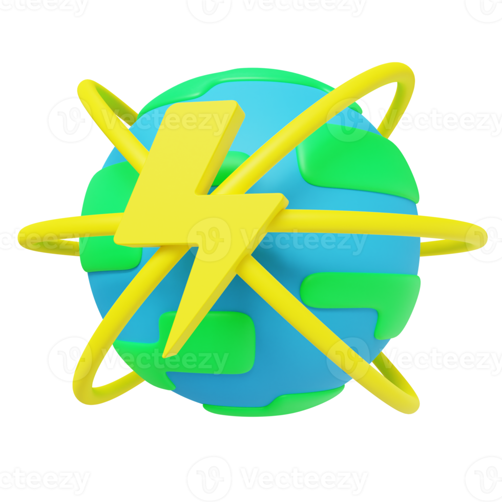 3D World Electricity Illustration png