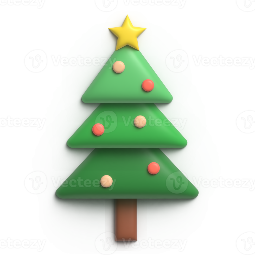 carino 3d Natale albero per decorazione per Natale tema png