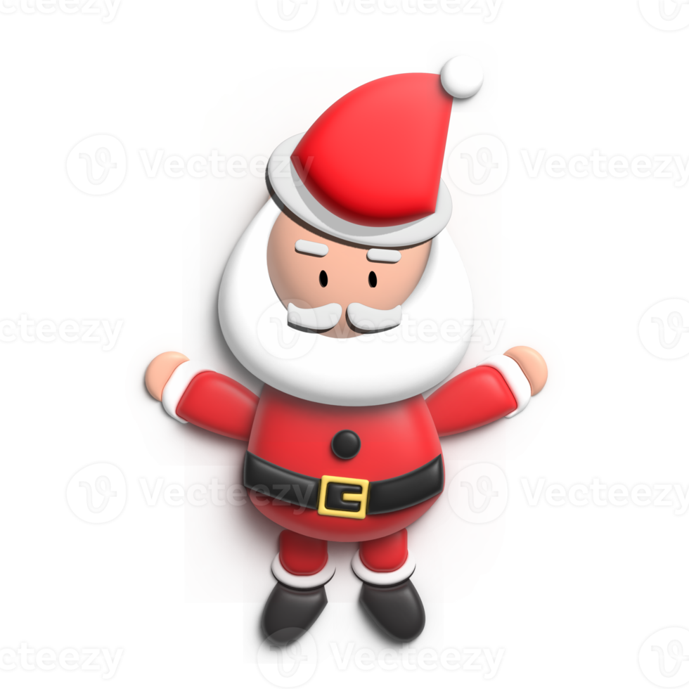cute 3d Santa Claus for decoration for Christmas theme png