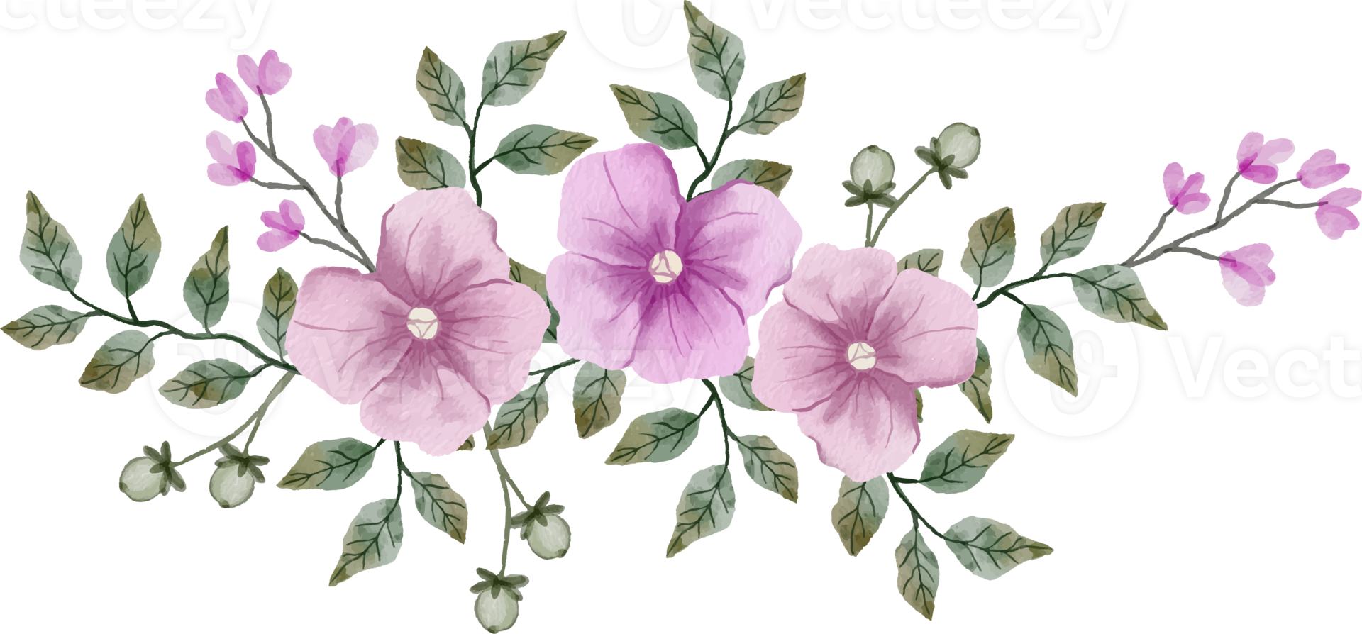 elegant watercolor flower arrangement png