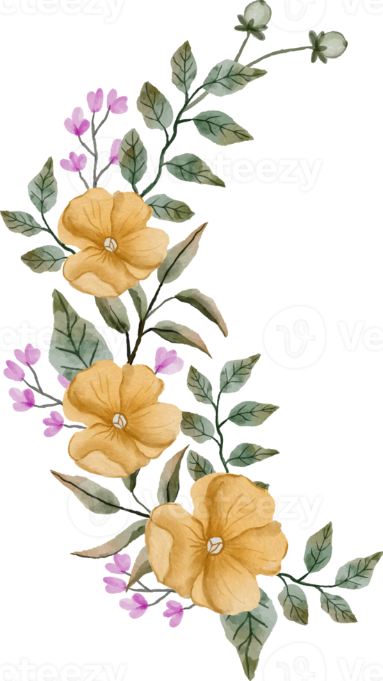 elegant waterverf bloem arrangement png