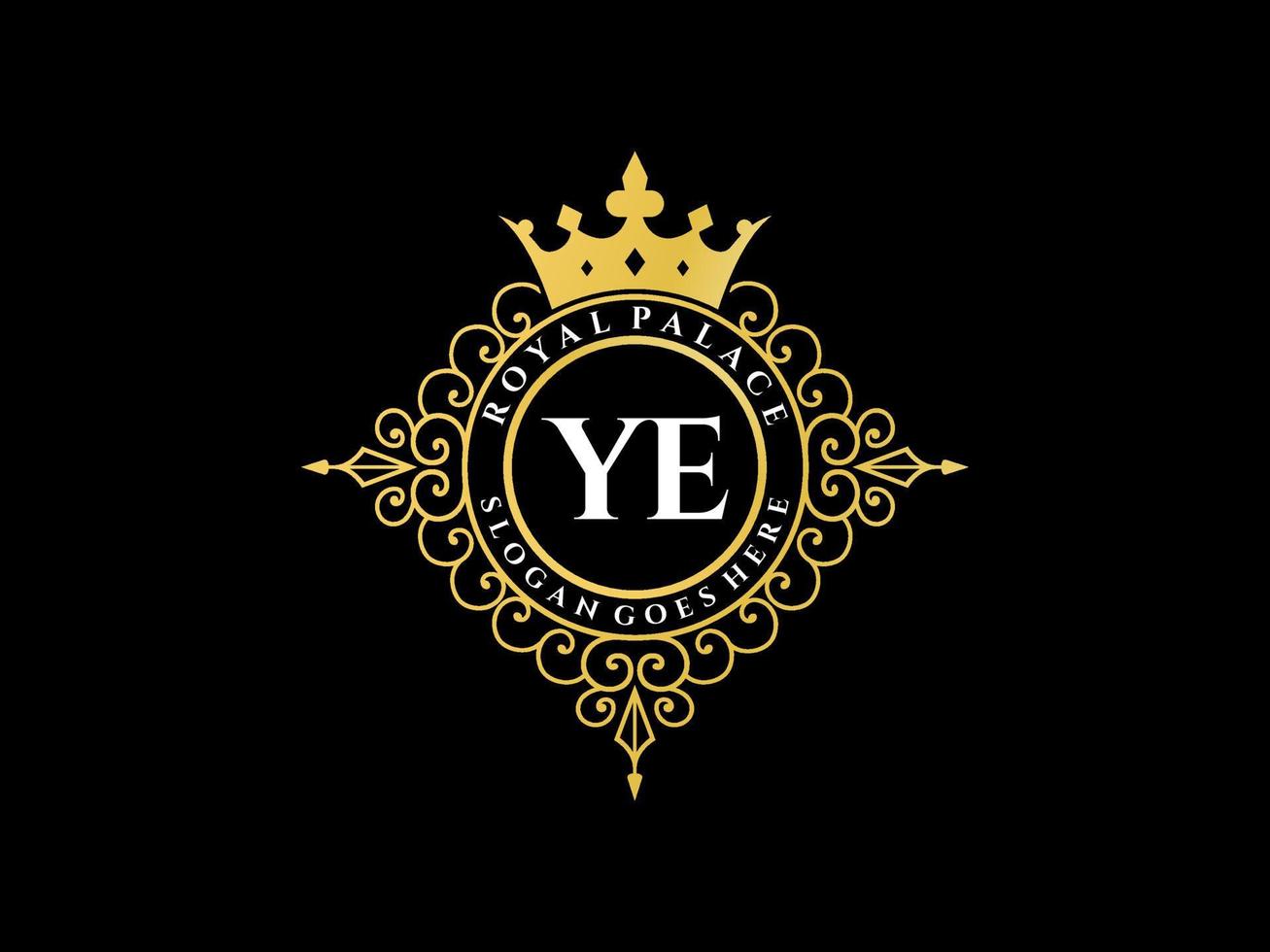 carta ye antiguo logotipo victoriano real de lujo con marco ornamental. vector