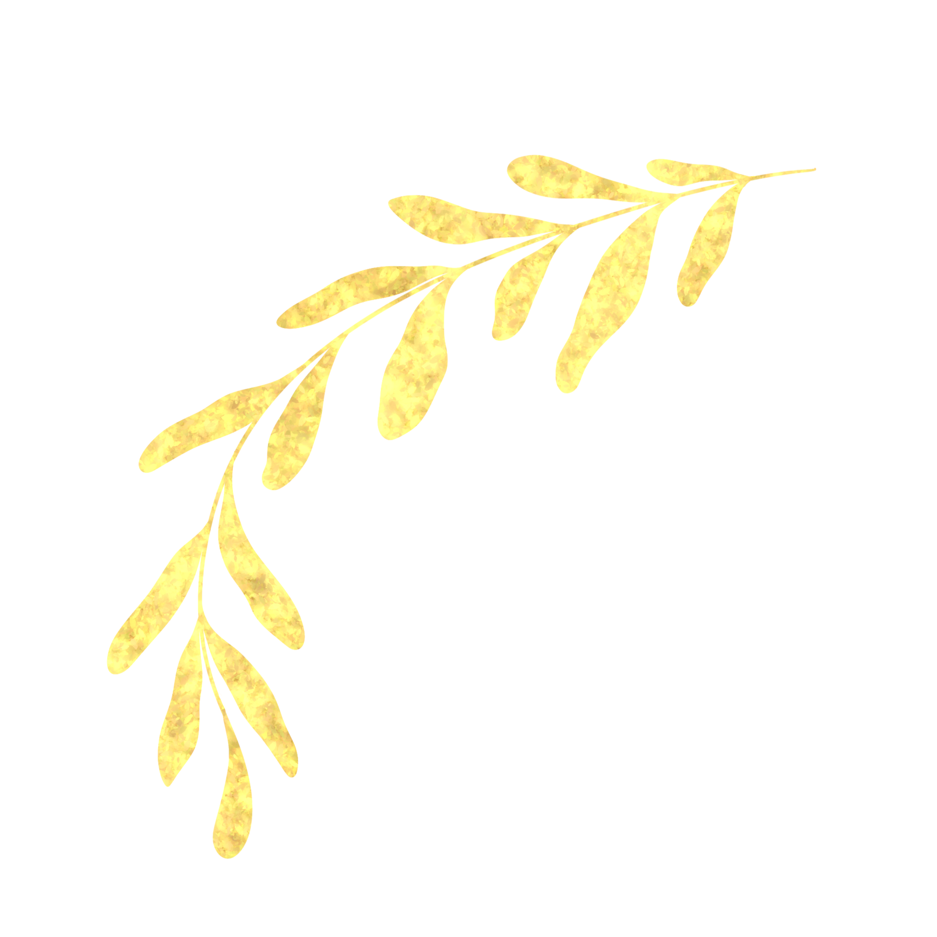 golden leaves on a white background. Decoration element for invitation