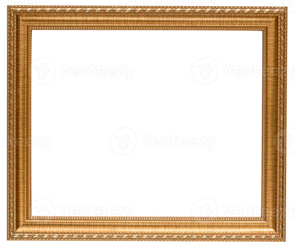 The antique gold frame isolated png