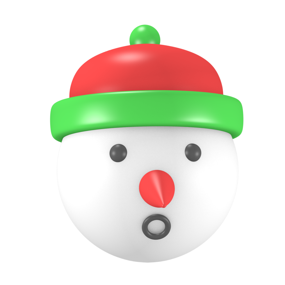 3d Render Cute Icon Snowman Winter Christmas png