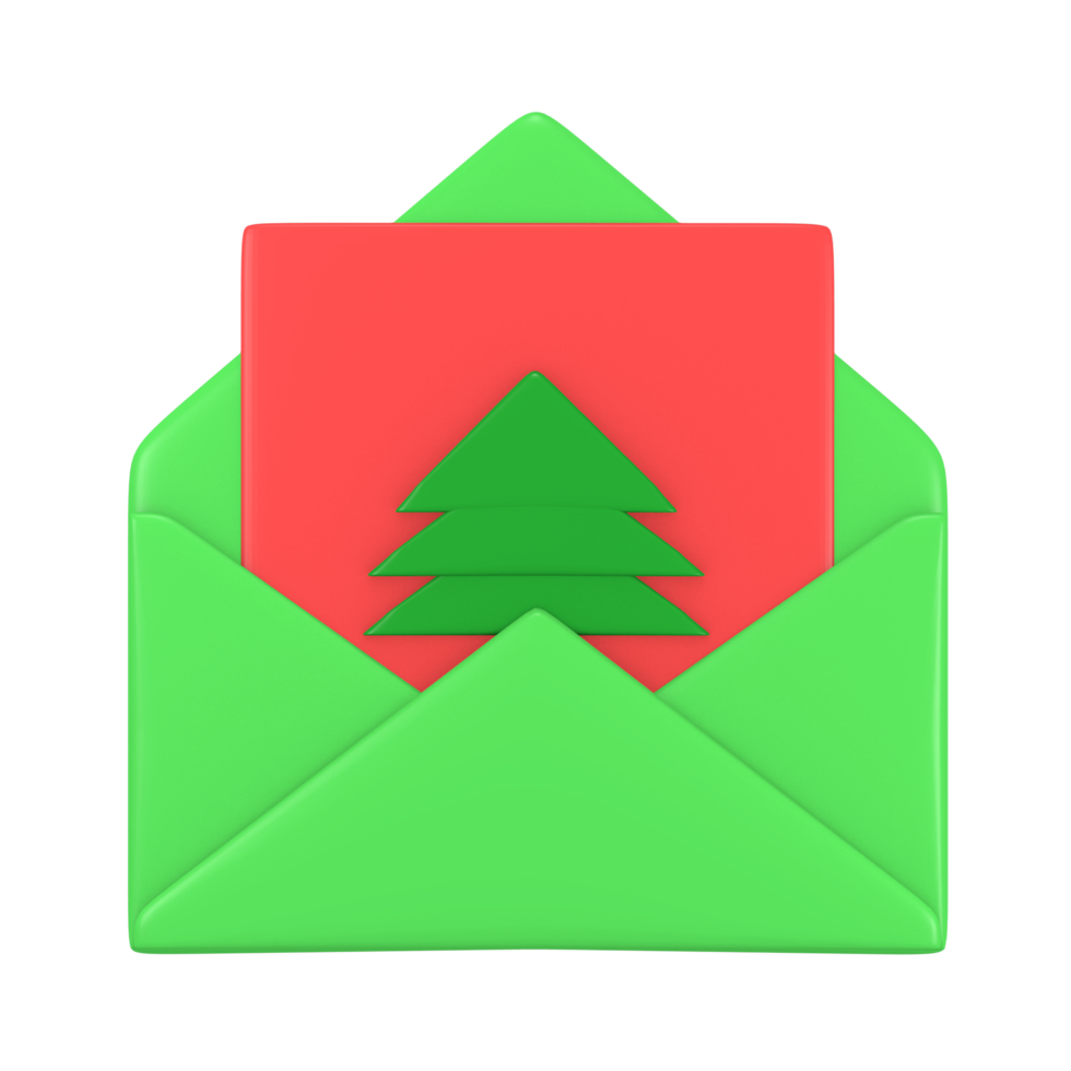 3d Render Cute Icon card Winter Christmas png