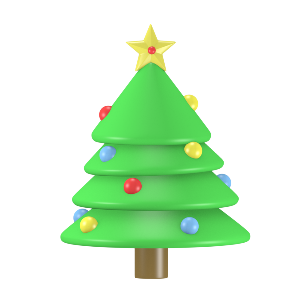 rendu 3d mignon icône sapin de noël hiver noël png