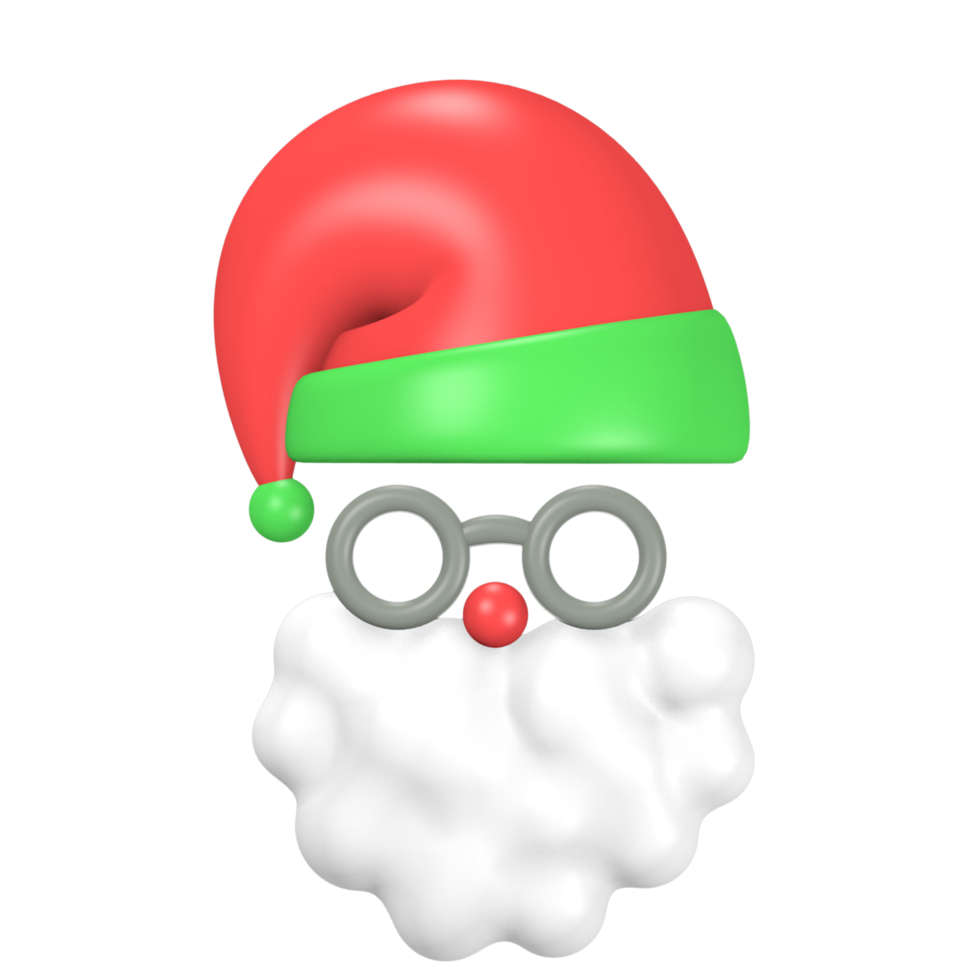 3d render lindo icono snata sombrero invierno navidad png