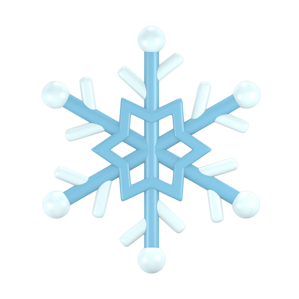 3d geven schattig icoon sneeuwvlok winter Kerstmis png