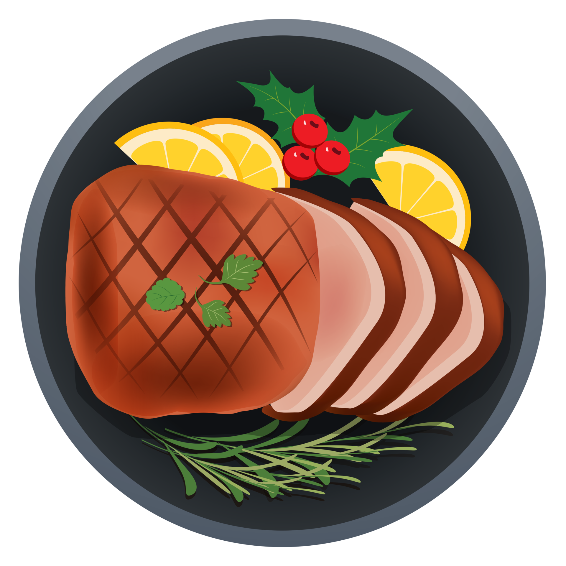 comida de jamón glaseado para el festival de navidad y acción de gracias 13392006 PNG