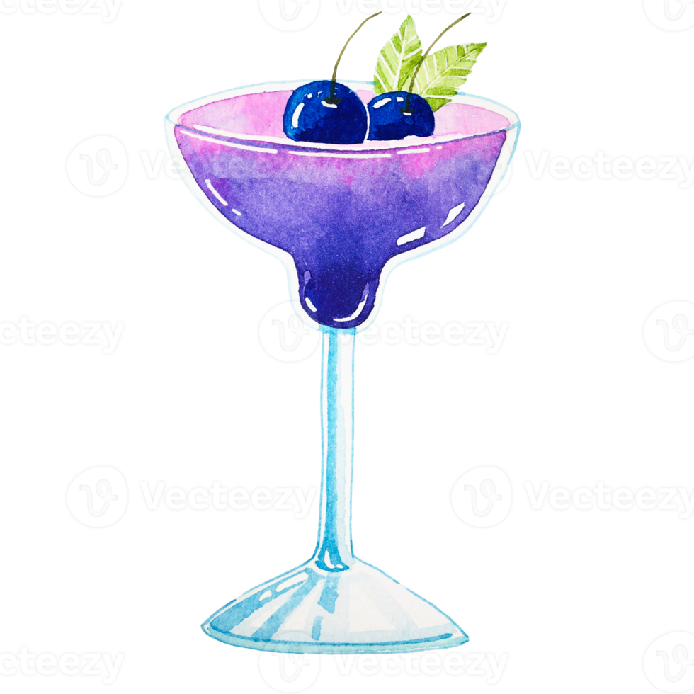 Watercolor Blueberry Soda png