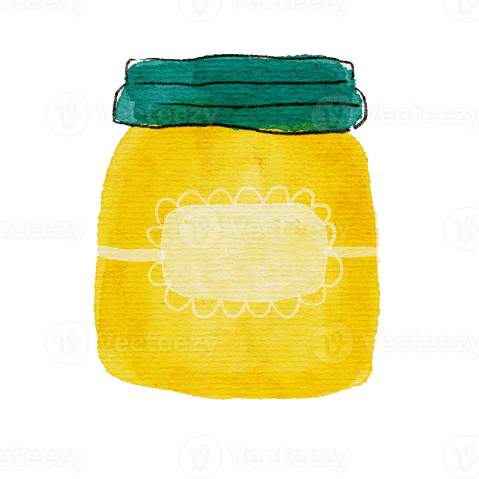 Watercolor honey jar png