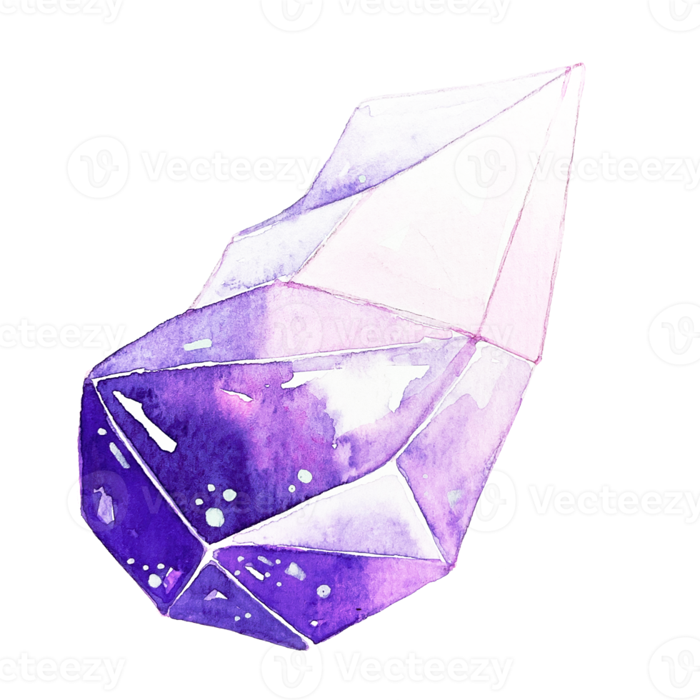 vattenfärg illustration av kristall ametist png