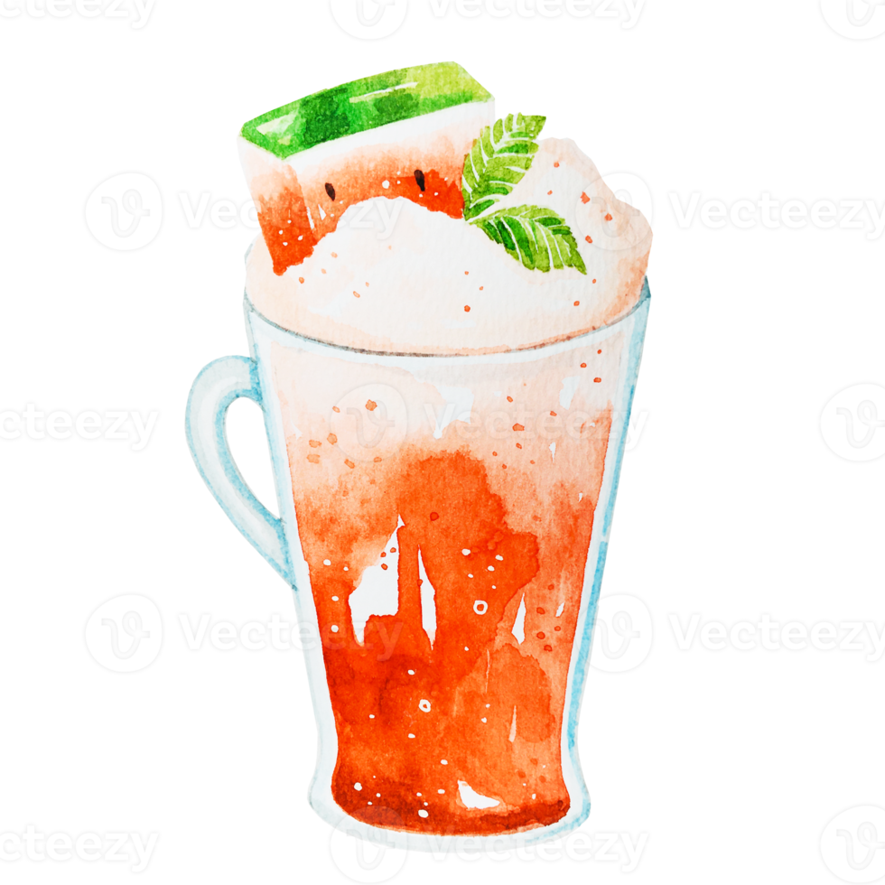 Watercolor Watermelon Smoothie png