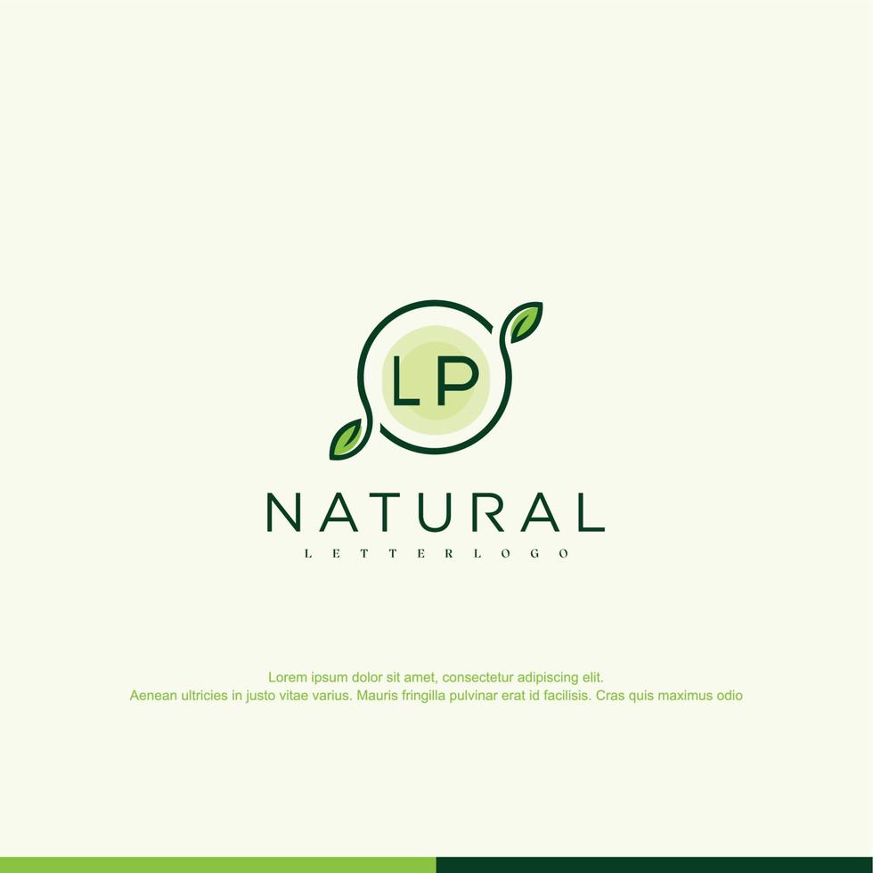 logotipo natural inicial de lp vector