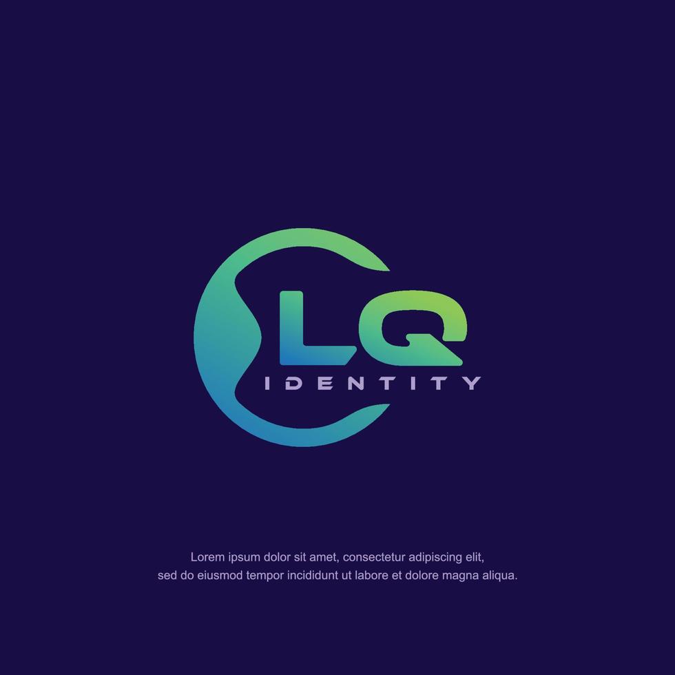 LQ Initial letter circular line logo template vector with gradient color blend