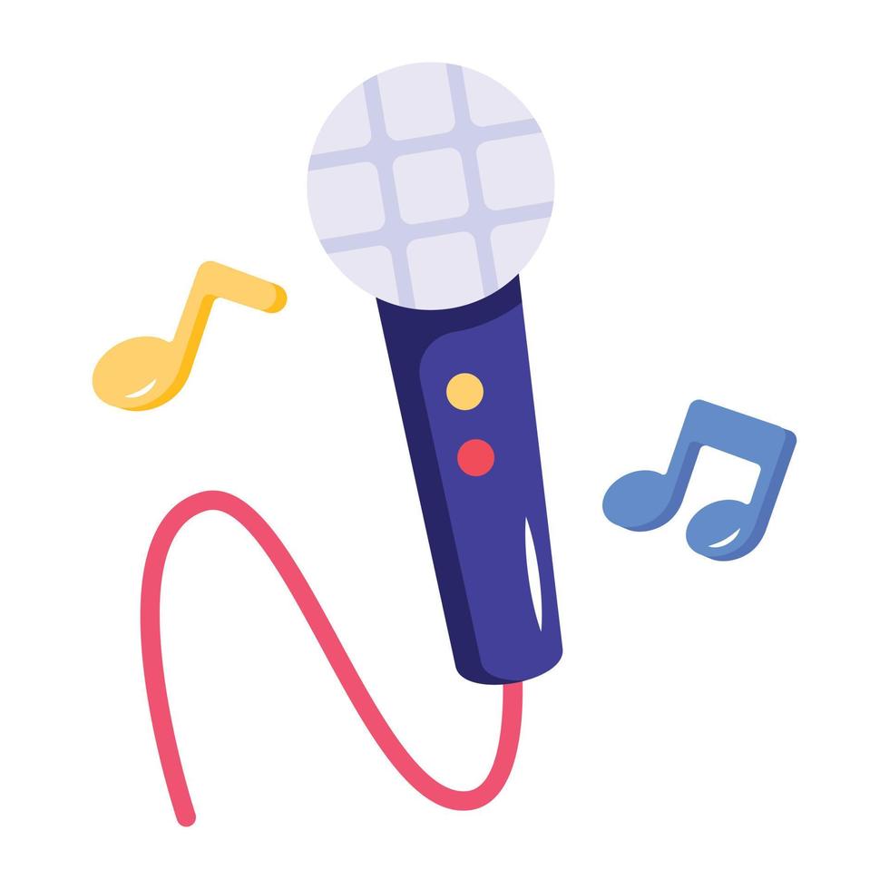 un ícono práctico de karaoke, diseño plano vector