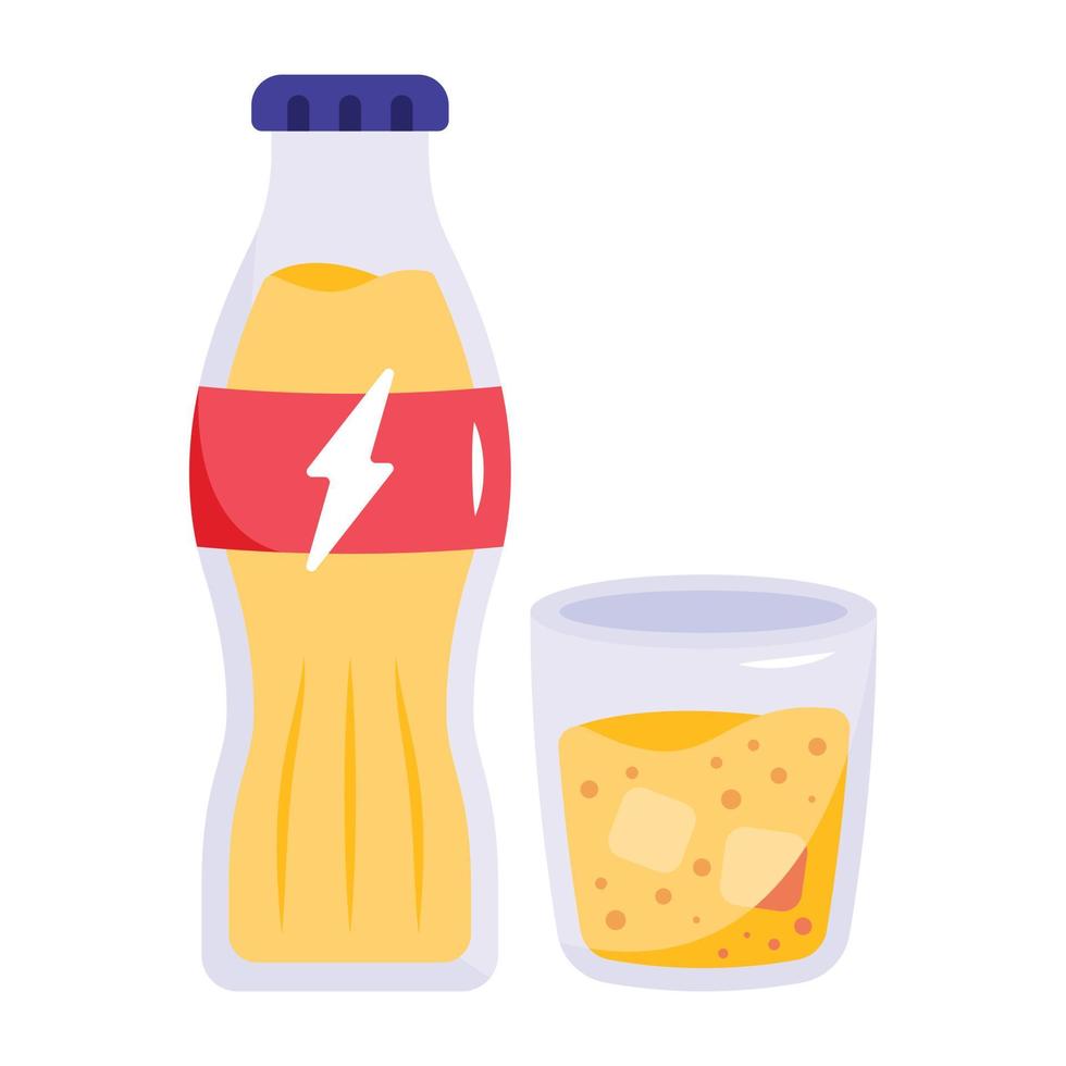 A flat editable icon of lemonade vector