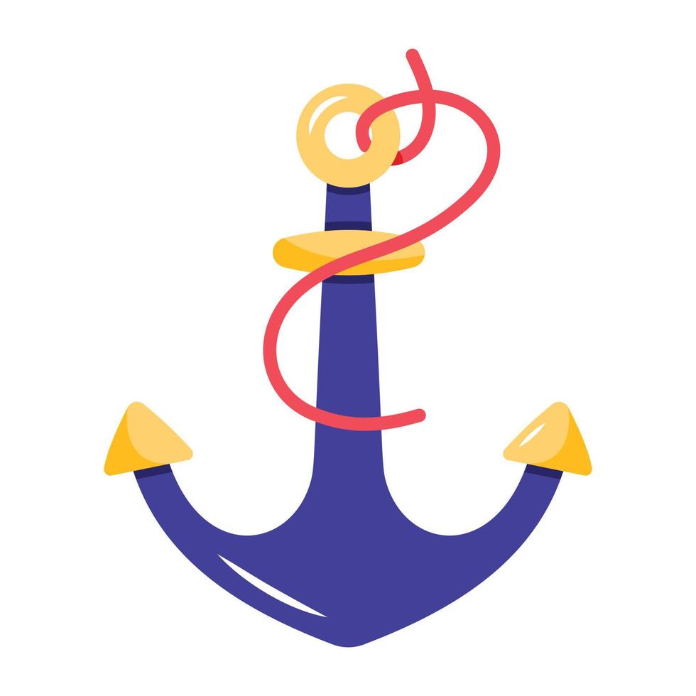 Ship anchor flat icon design vector