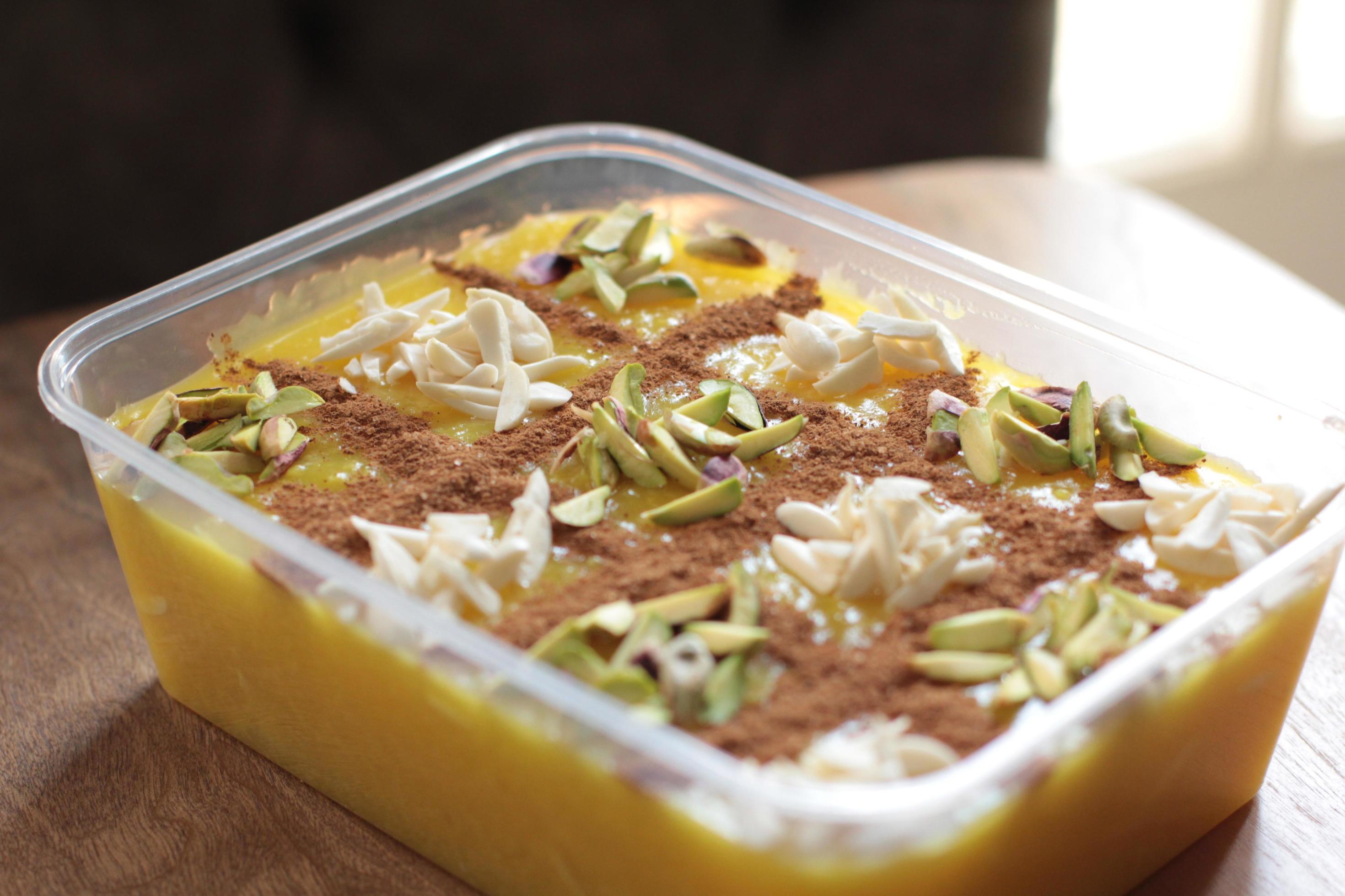 Delicious Saffron Dessert 13392686 Stock Photo at Vecteezy