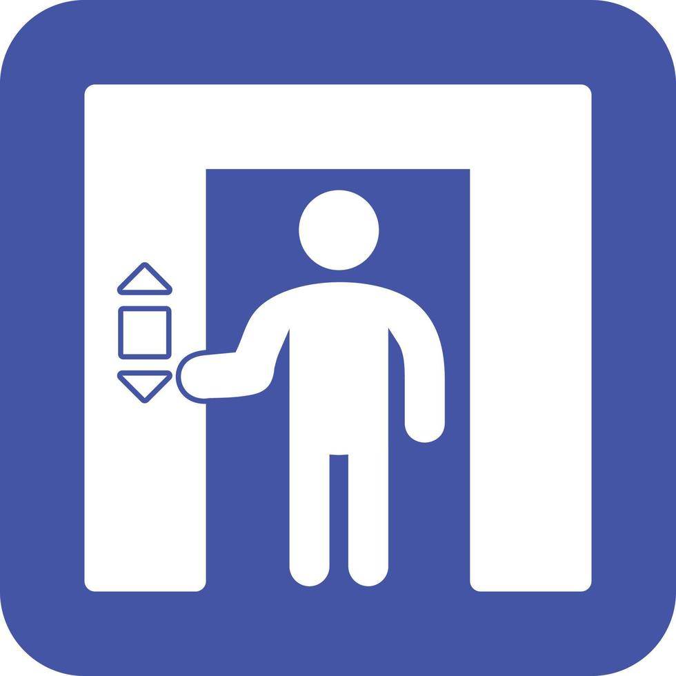 Using Elevator Glyph Round Background Icon vector