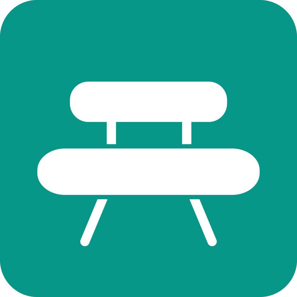Wooden Bench Glyph Round Background Icon vector