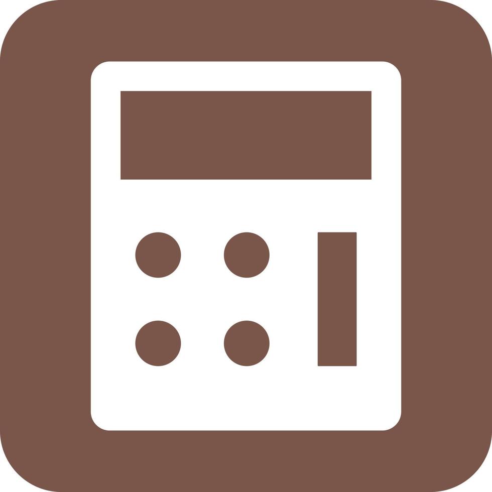 Calculator Glyph Round Background Icon vector