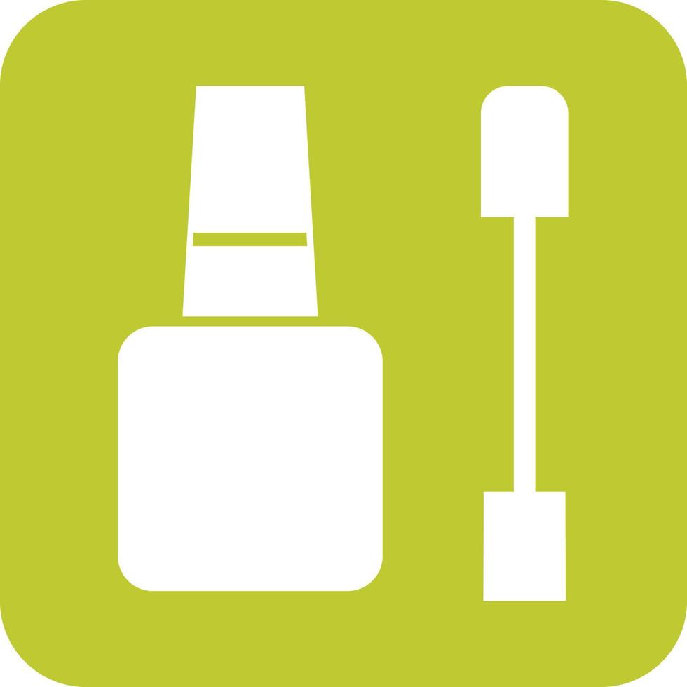 Nail Treatment Items Glyph Round Background Icon vector