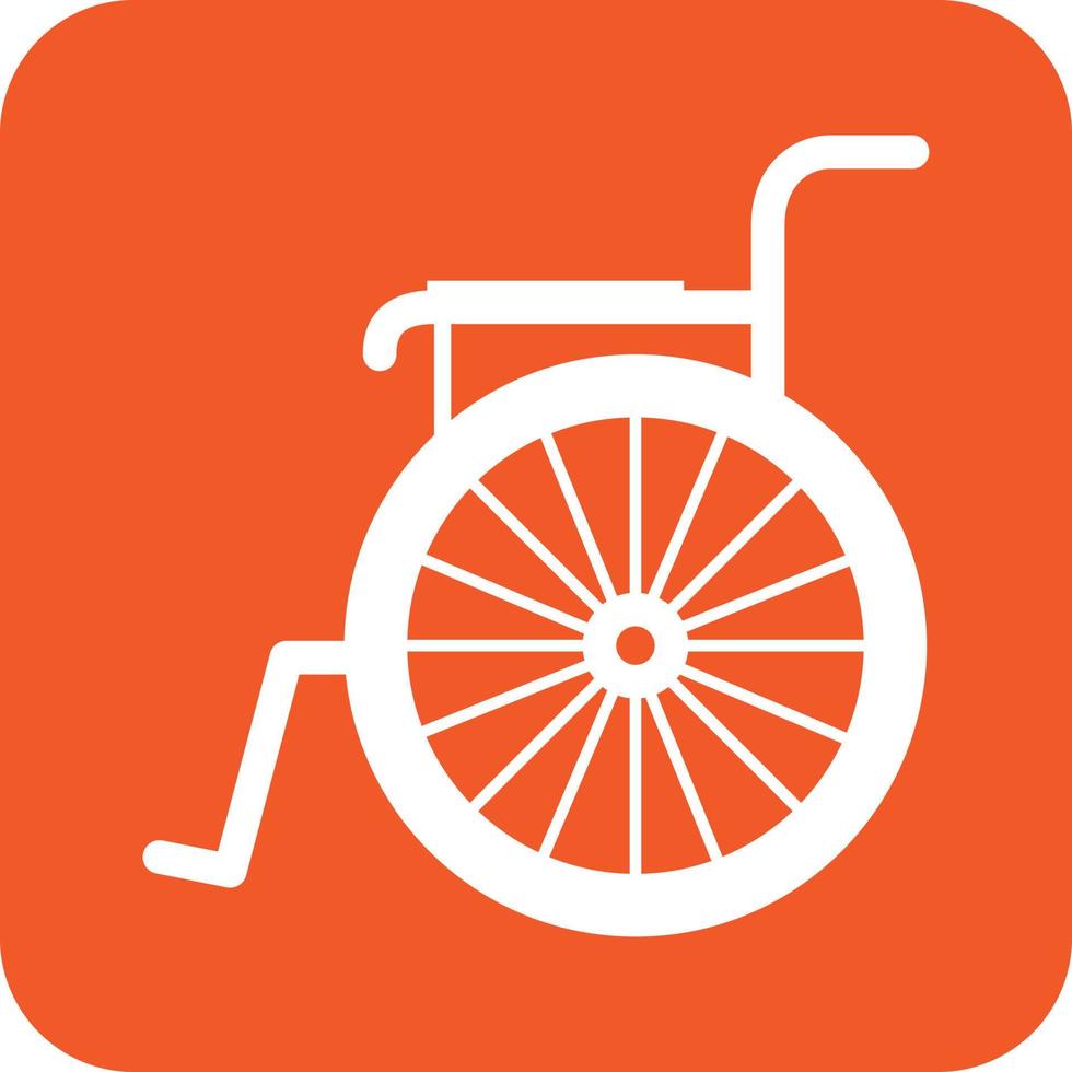 Wheelchair Glyph Round Background Icon vector