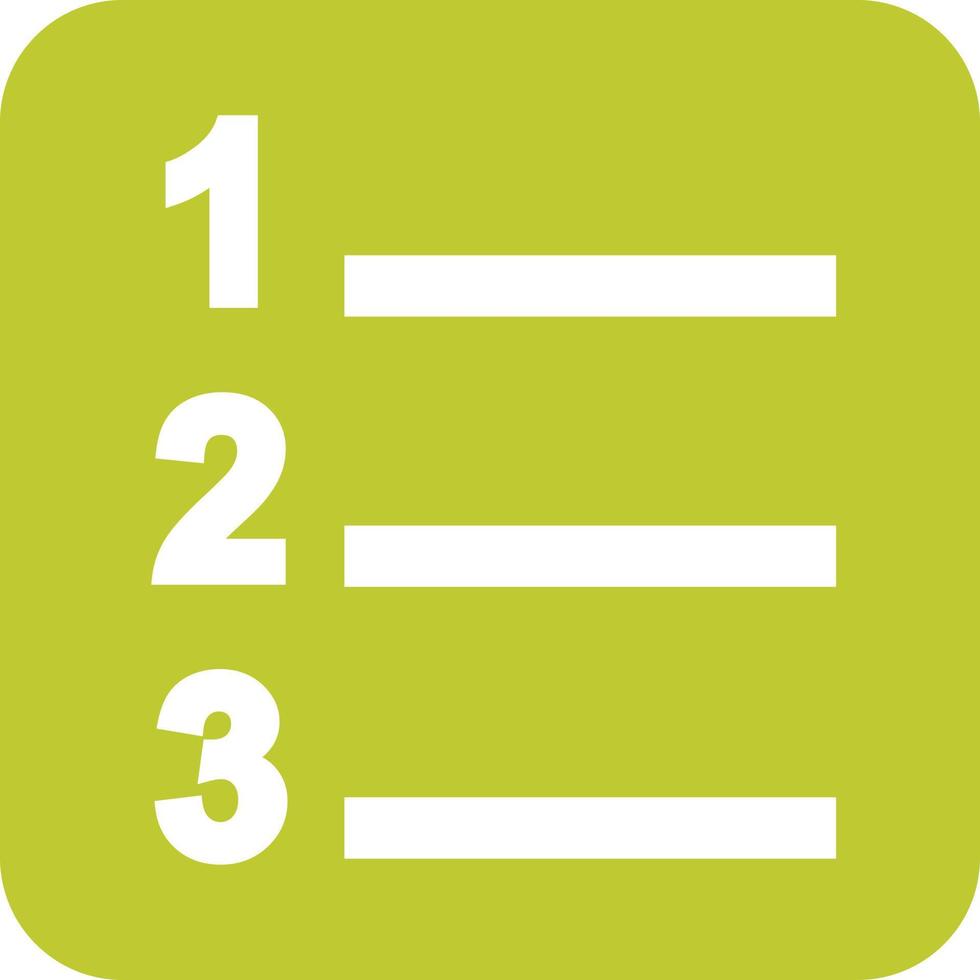 Numbered List Glyph Round Background Icon vector