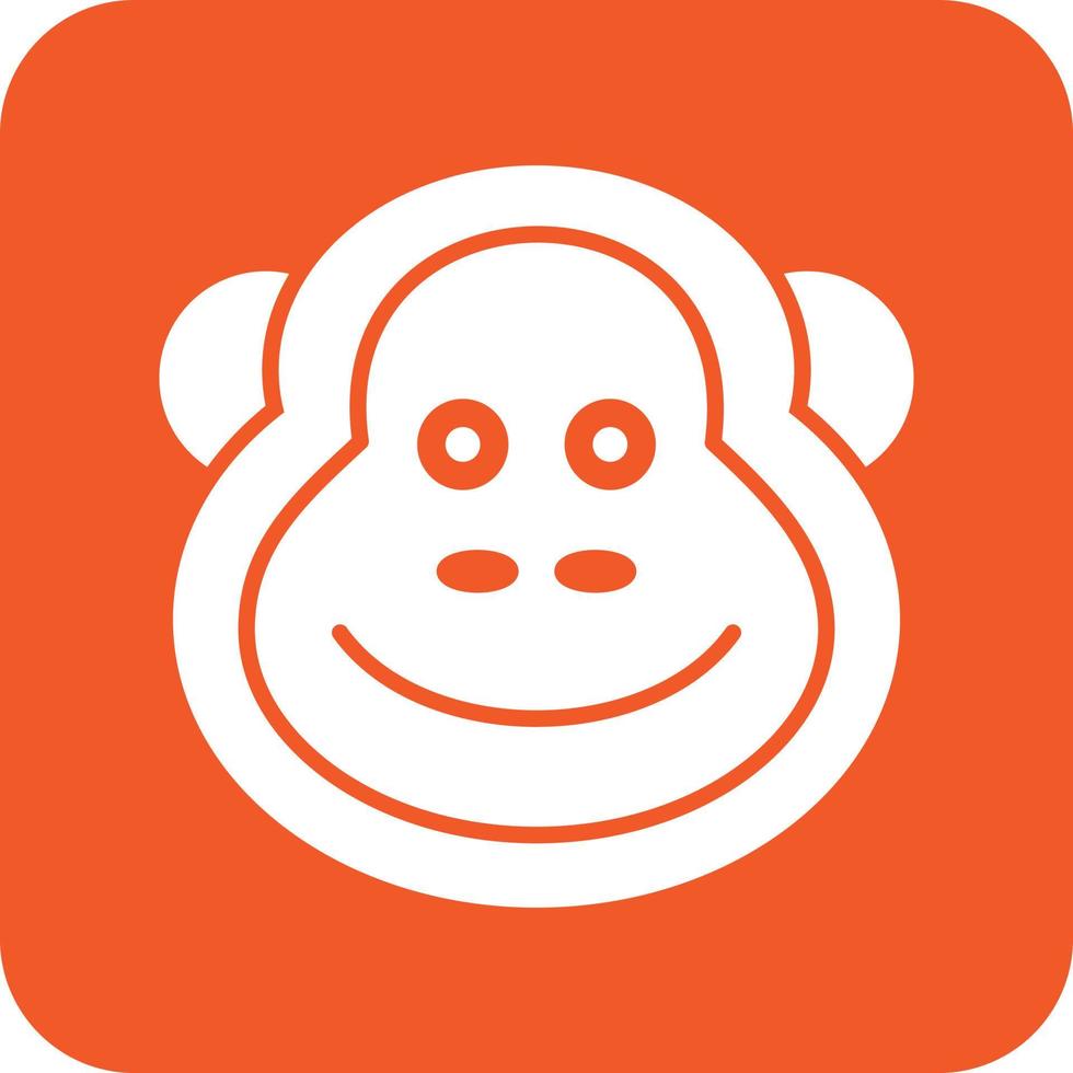 Monkey Glyph Round Background Icon vector