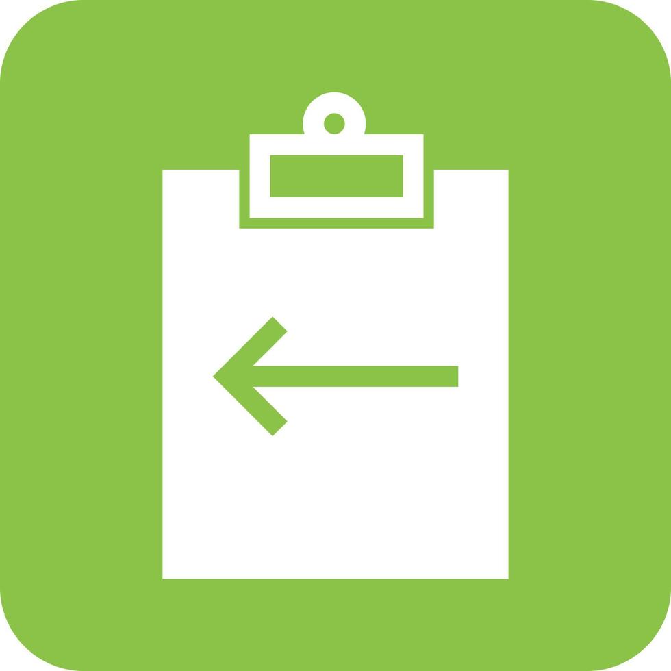 Assignment Return I Glyph Round Background Icon vector