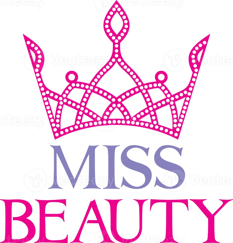 miss beauty signe avec diadème en diamant png