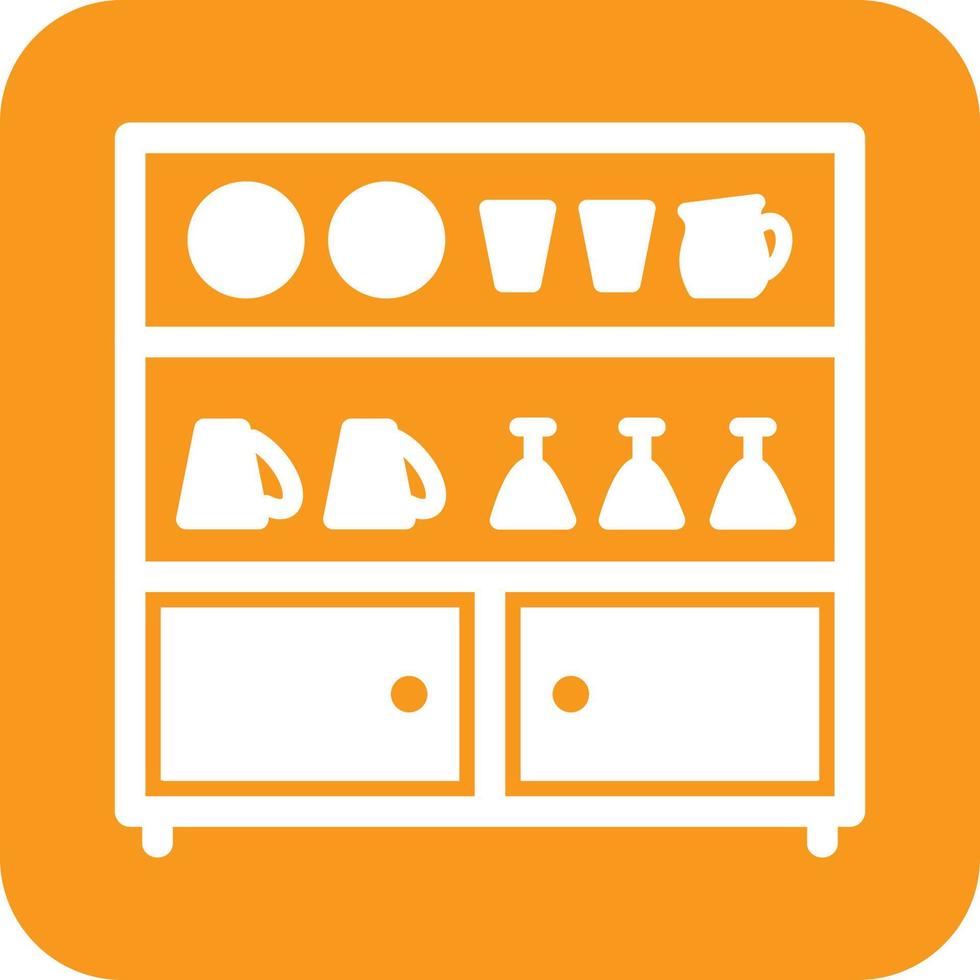 Shelf Glyph Round Background Icon vector