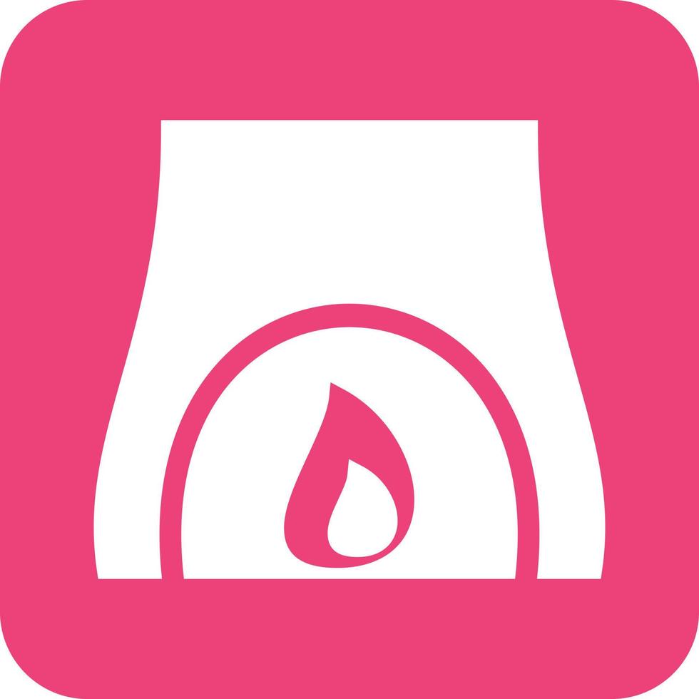 Fireplace Glyph Round Background Icon vector