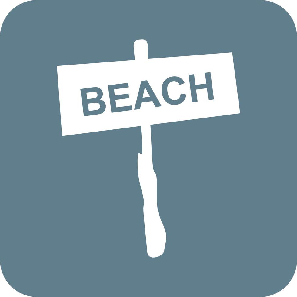 Beach Sign Glyph Round Background Icon vector