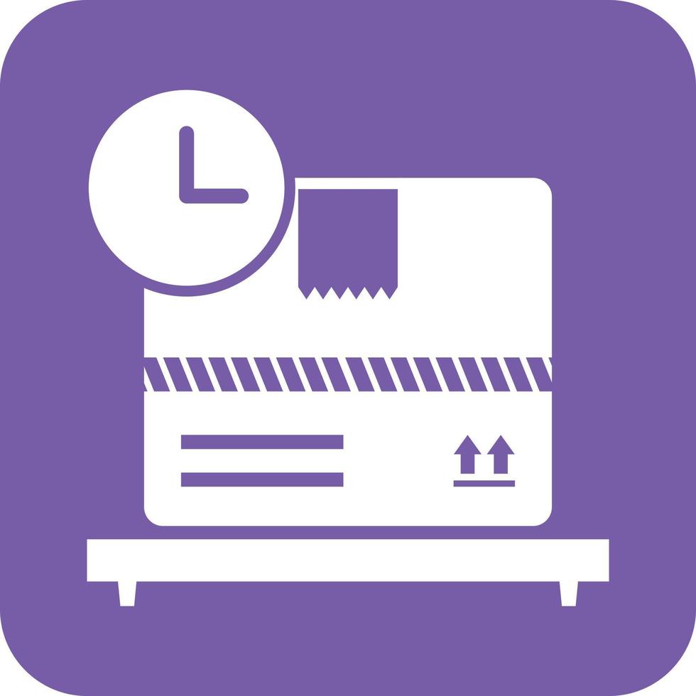 Package Pending Glyph Round Background Icon vector