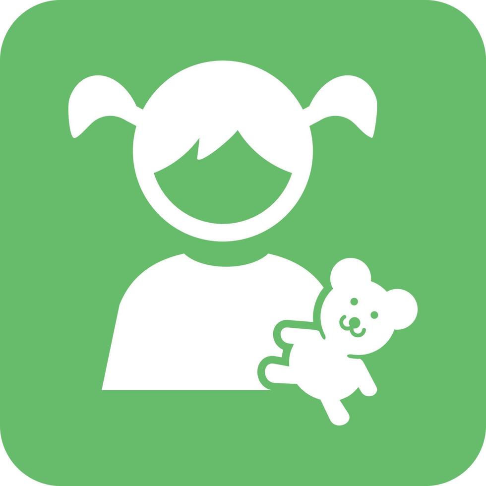 Holding Teddy Bear Glyph Round Background Icon vector