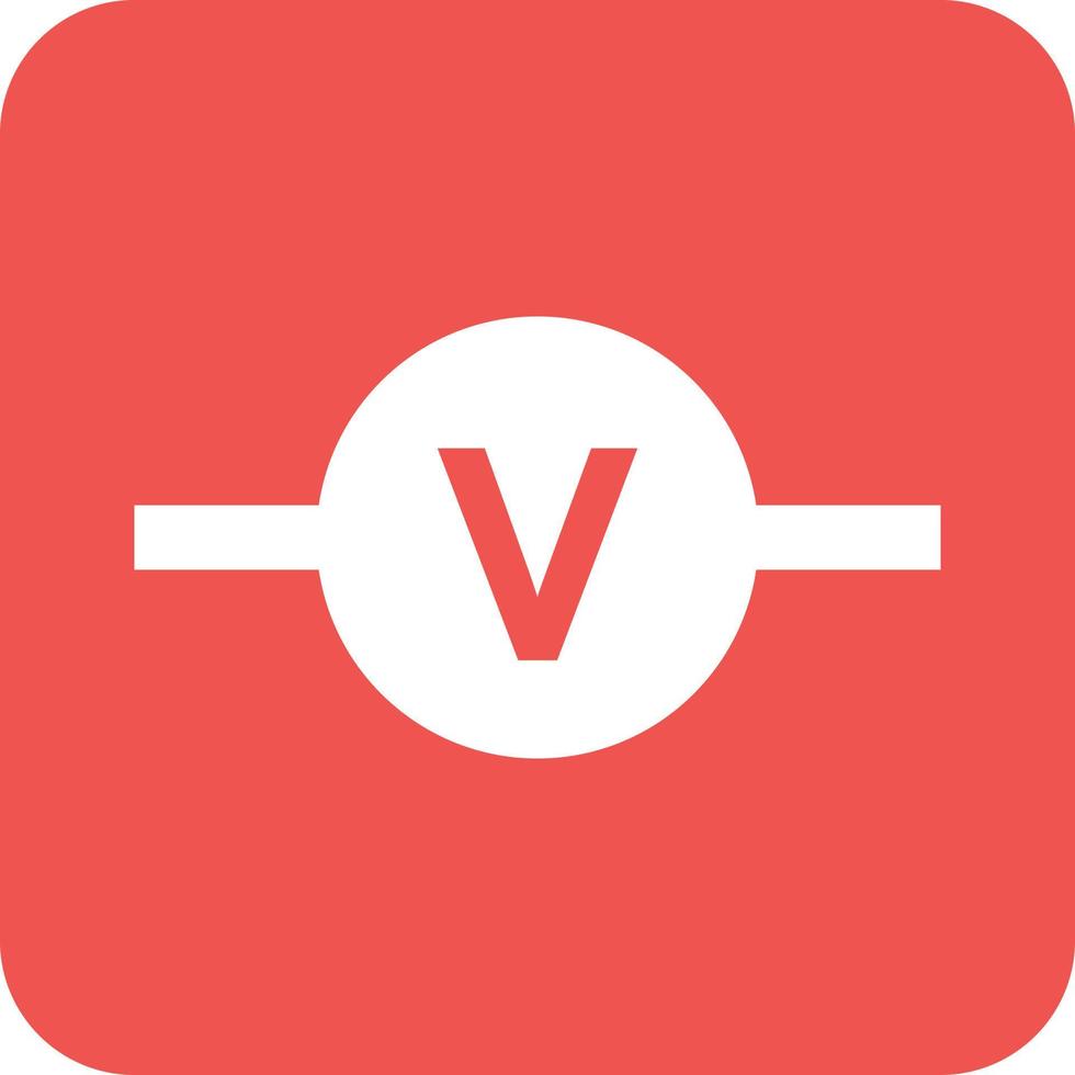 Voltmeter Glyph Round Background Icon vector