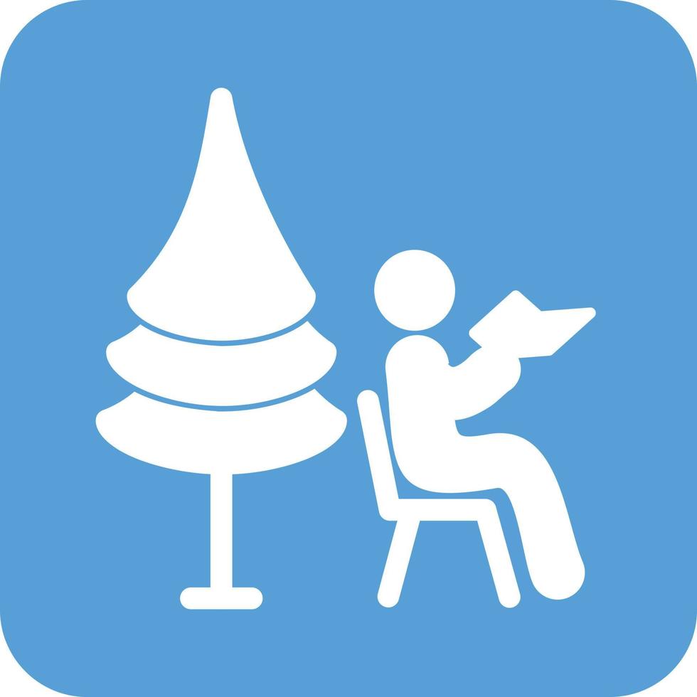 Sitting in Park Glyph Round Background Icon vector